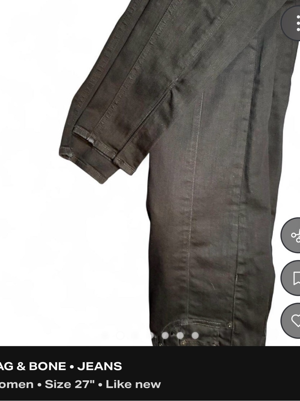 rag & bone Black Denim Jeans - Slim Straight